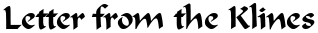 Letter from the Klines